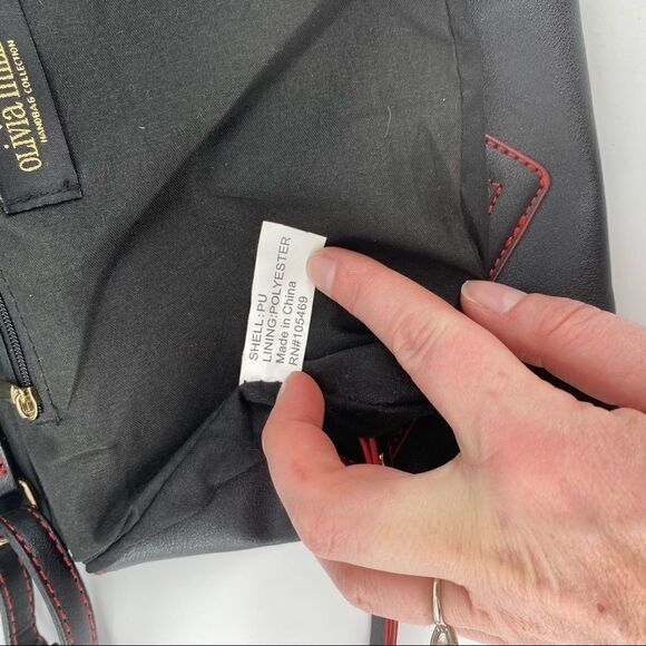 Olivia Miller Red Faux Leather Moto Crossbody Bag 80S retro Inspired Zippers - Picture 9 of 10